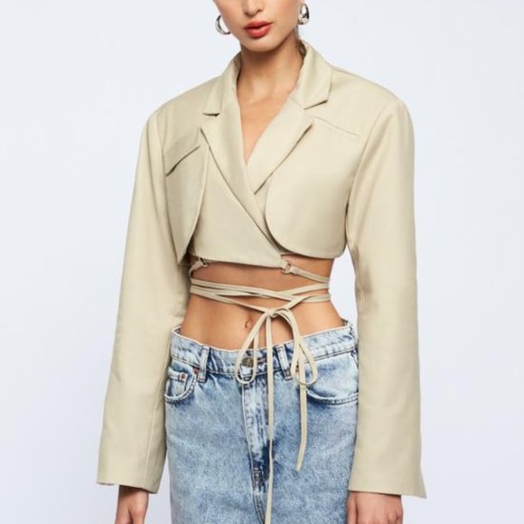 Lioness Miami Vice Crop Jacket - CAMEL